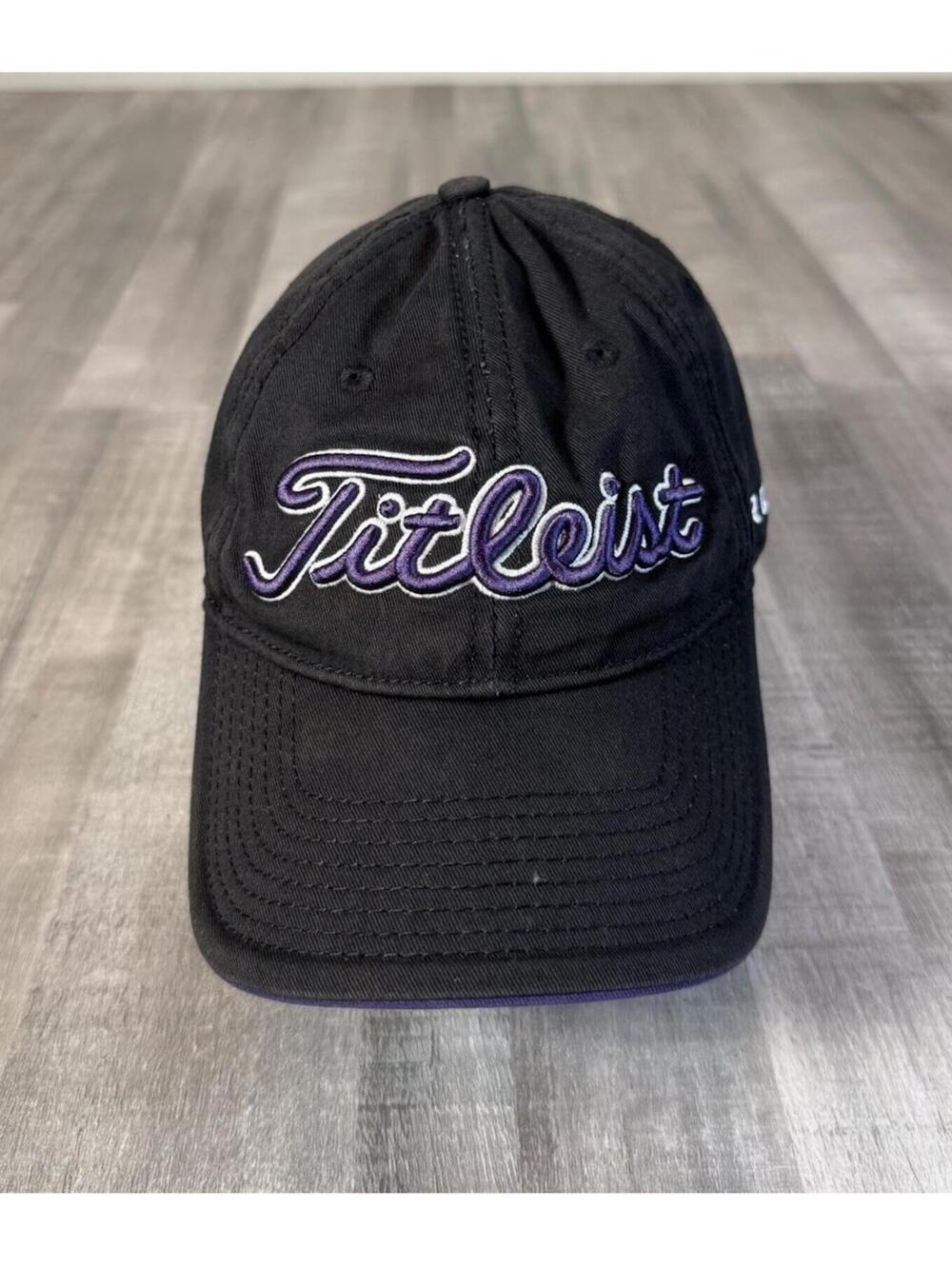 Titleist Hat Cap Strap Back Black Purple White FootJoy Pro V1 Golf Athletic Mens